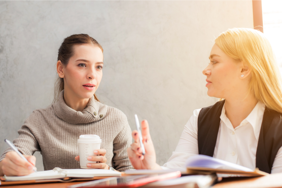TWo professionals in discussion